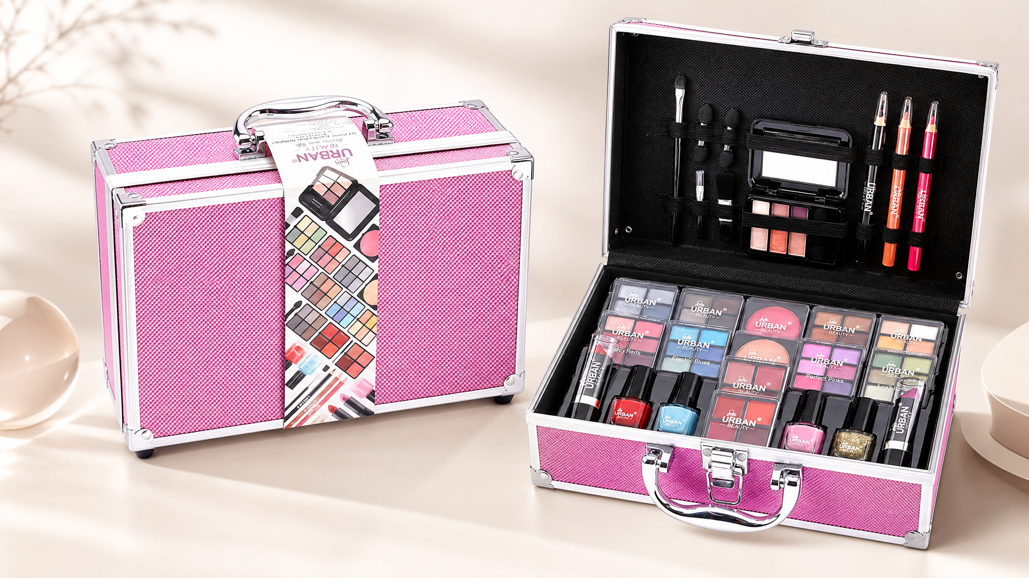 LOVE URBAN BEAUTY - Maletín de Maquillaje Profesional 82 Piezas