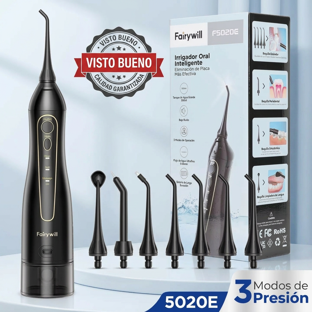 Irrigador Dental Portátil Recargable - 3 Modos de Limpieza | 300ML