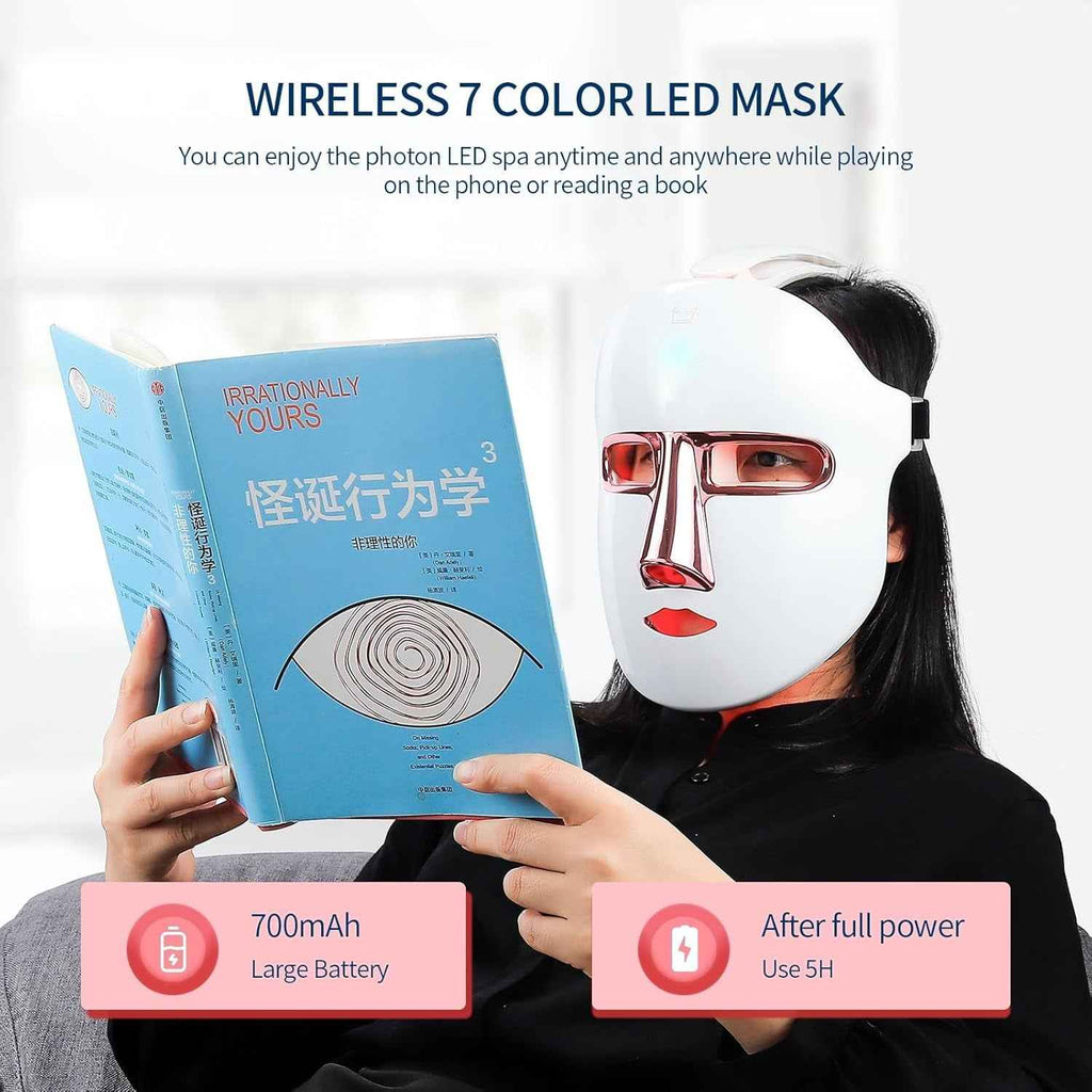 Máscara LED Facial 7 Colores - Terapia de Luz Profesional SPA