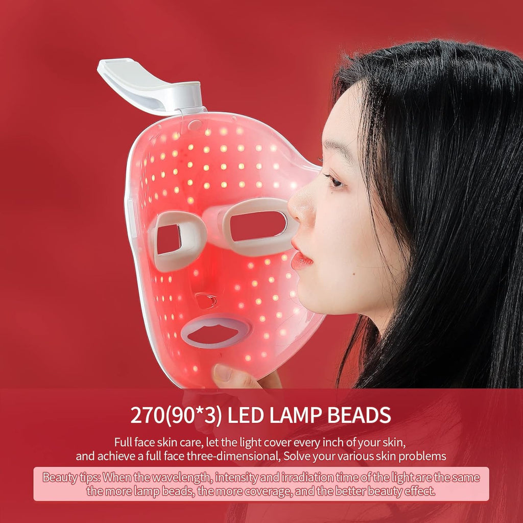 Máscara De Terapia De Luz LED De 7 Colores, Terapia De Luz Facial SPA Cuidado De La Piel Máscara De Tratamiento Facial Y Cuello, Dispositivo De Belleza Ligero Para Rejuvenecimiento