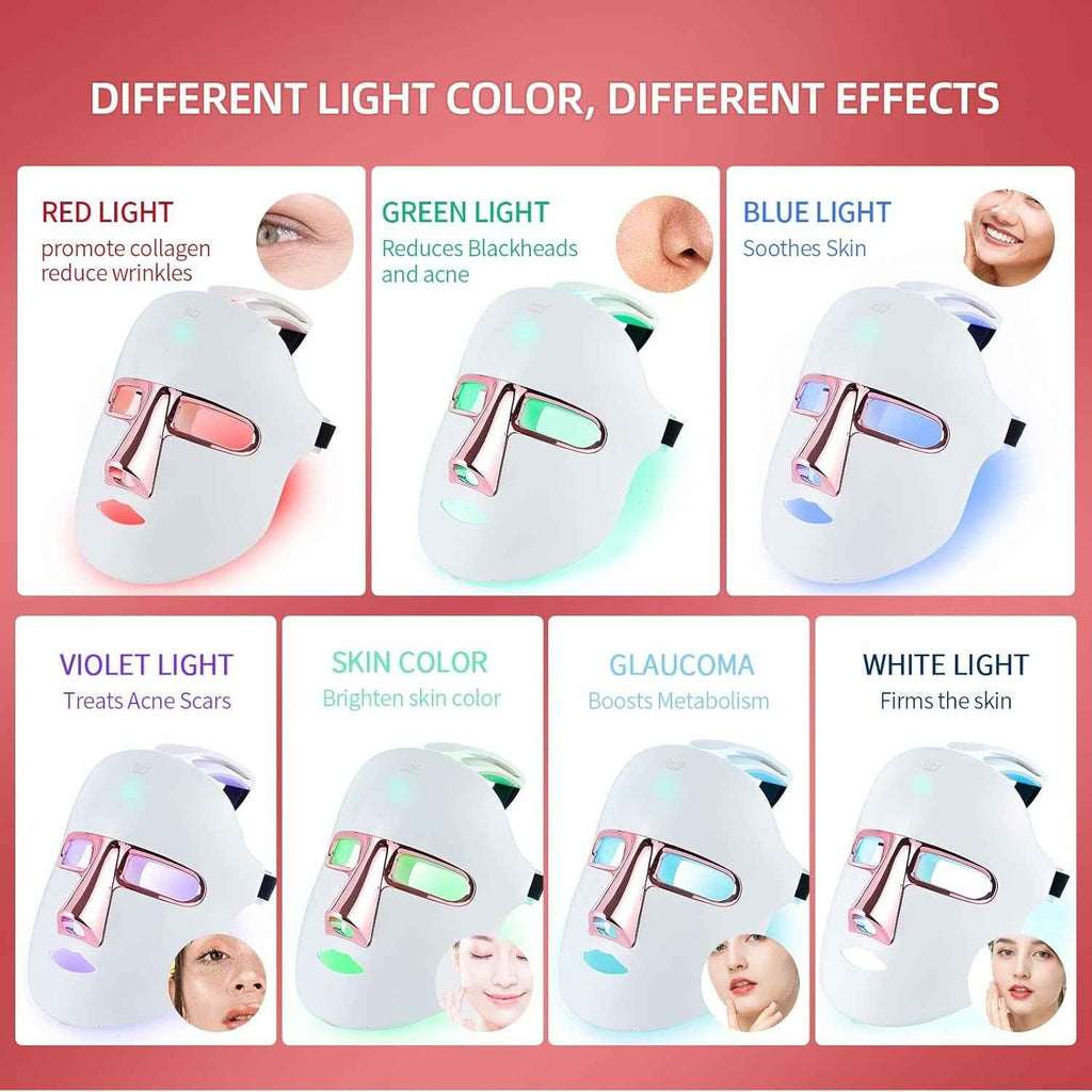 Máscara LED Facial 7 Colores - Terapia de Luz Profesional SPA